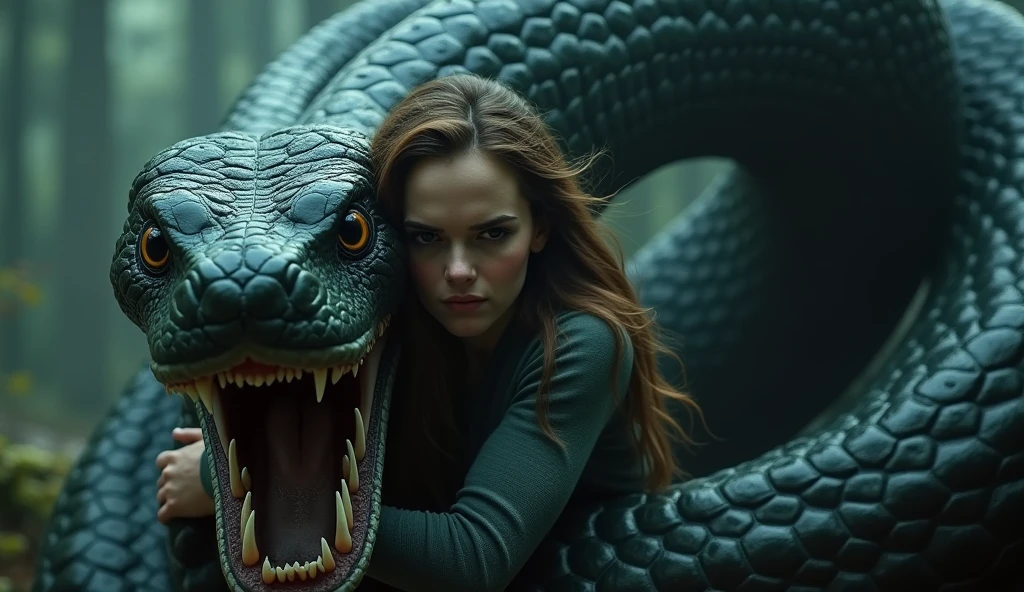 Emma watson being swallowed by a giant snake