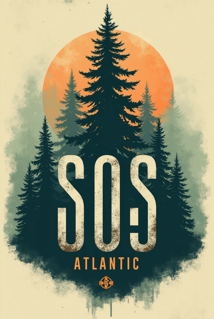 Create a written app logo " SOS Atlantic" and that has to do with the forest 
