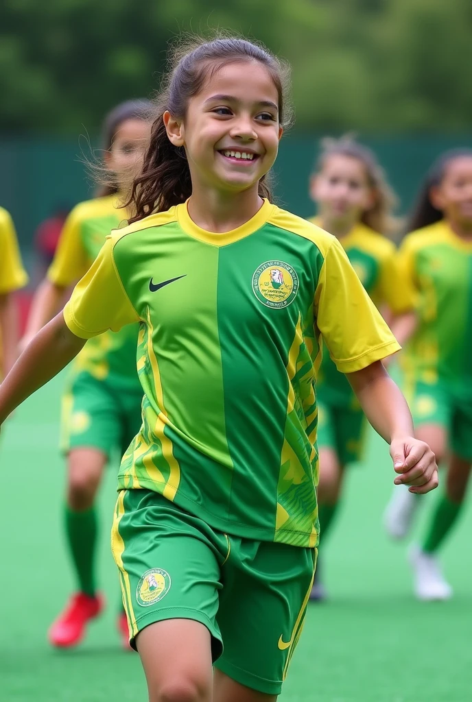 Children's sports uniform lead and water green