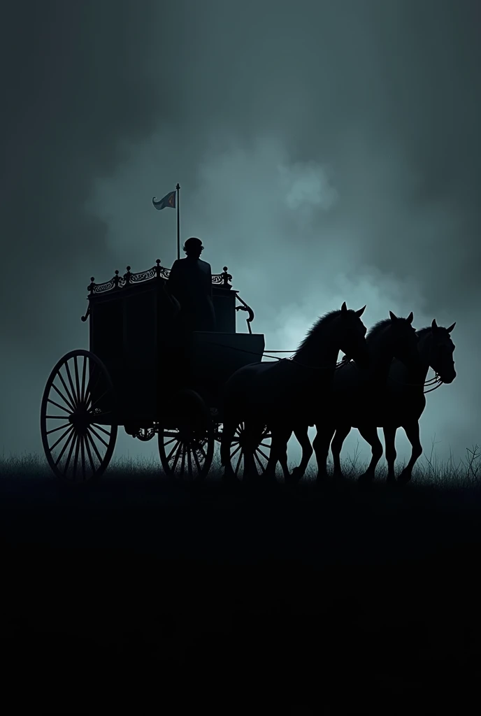 Make a silhouette of a carriage and have 7 horses