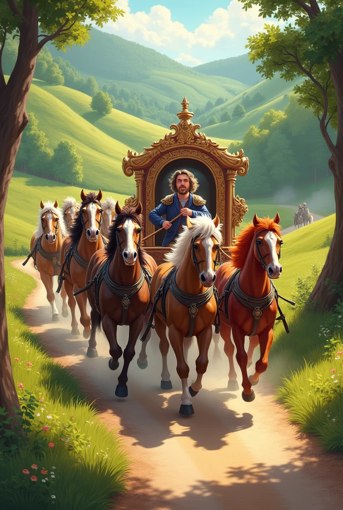 make 7 horses with a carriage in 2d