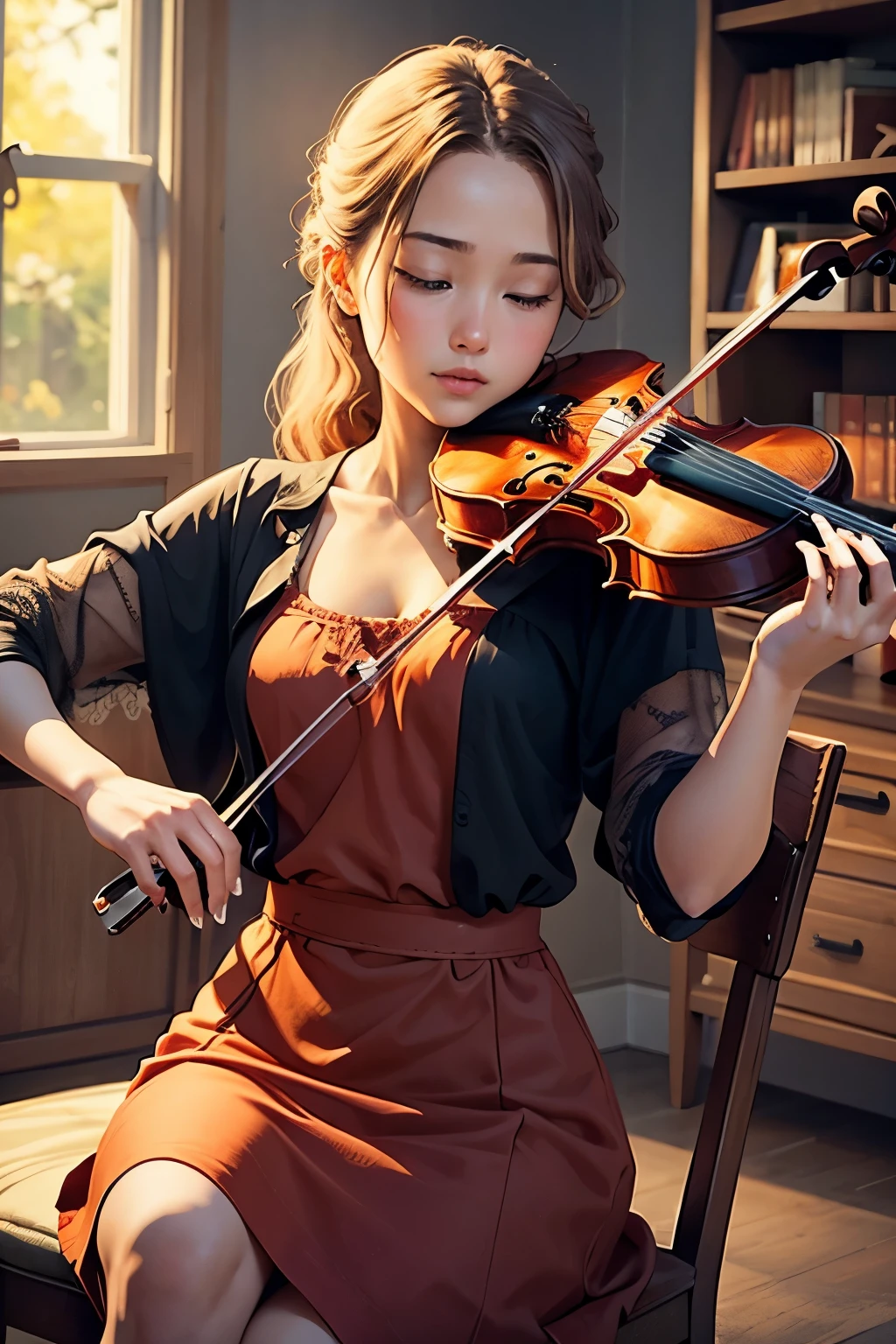 Playing the violin