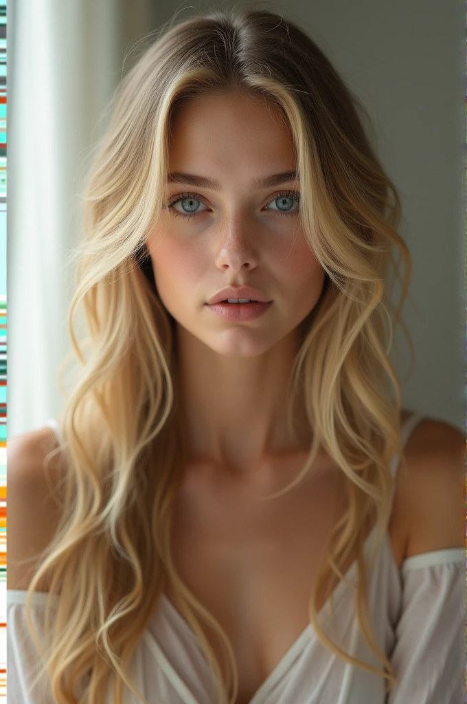 Long blonde hairstyle