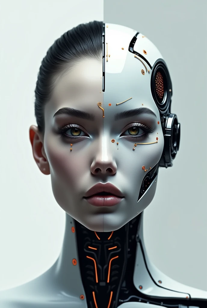 logo half human half robot face for model agency