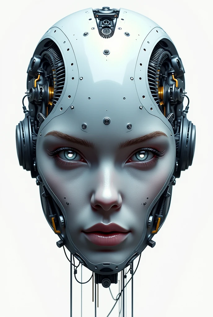 logo half human half robot face