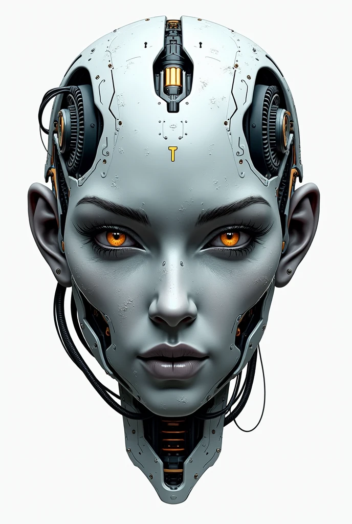 logo half human half robot face