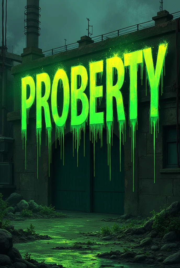 Lettering, Proberty, Proberty is poison green