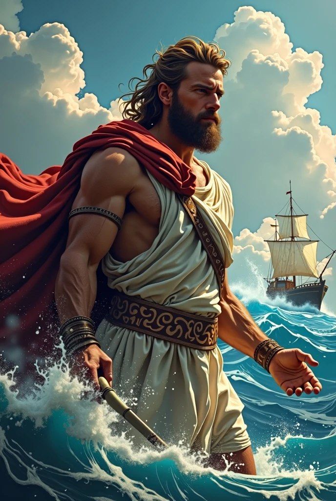 The Greek hero Odysseus in Homer's Odyssey. Throughout his perilous journey home, Odysseus consistently displays sangfroid—remaining calm and composed in the face of danger, whether he is navigating past the Sirens or escaping the Cyclops, Polyphemus.