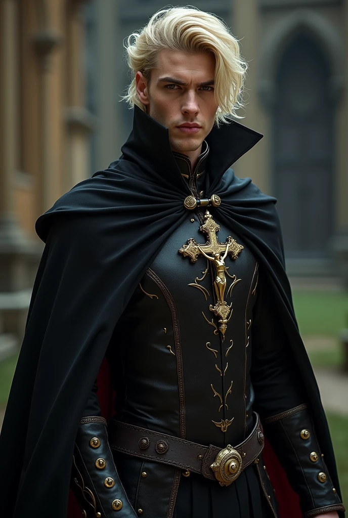 An incredibly handsome and masculine toreador vampire, he is blond and is a knight templar, He is a 5th generation vampire therefore very powerful, he has a beautiful crucifix that is always with him and a cape