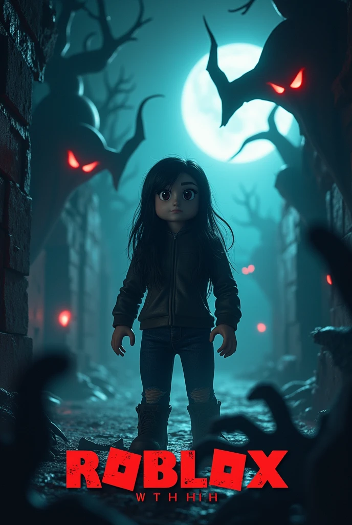 Create me a youtube banned with my youtube name “Gaming With Lina” roblox horror themed gaming 