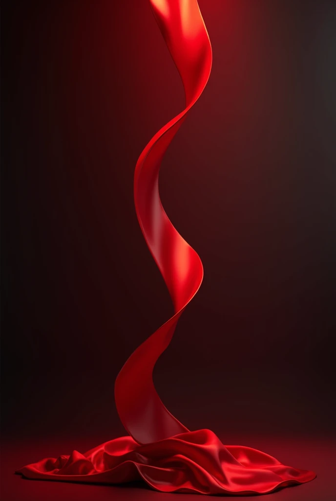 Red satin ribbon hanging from the ceiling 