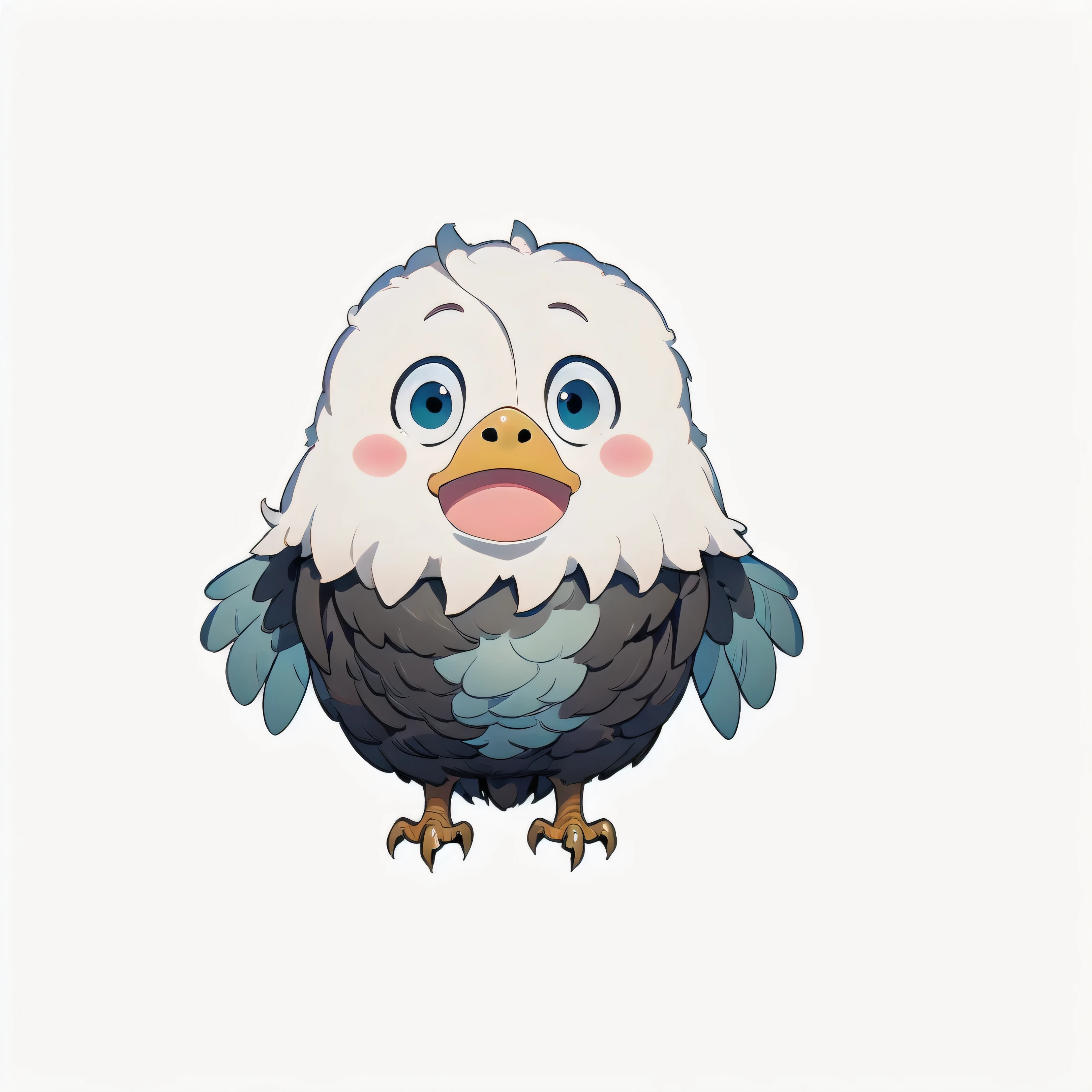 sanshitu, three views, full body, 1eagle,cute,(((A surprised face)))