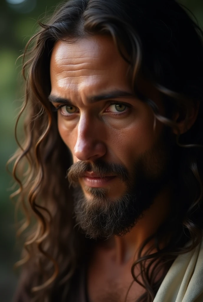 portrait of jesus christ, moderno, cinematic lighting, Depth of field, bokeh, 真实感, photorrealistic, hyper真实感, professional photograpy, ultra HD, dslr, HDR
