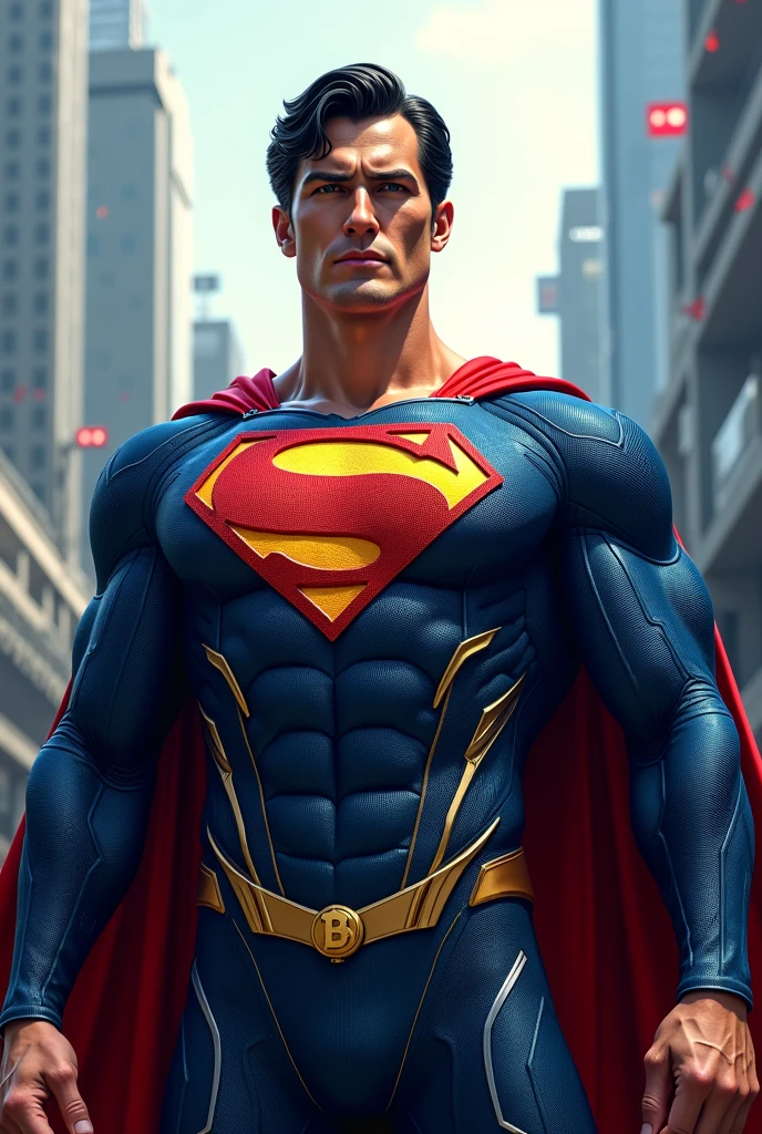 create superman with bitcoin logo printed on chest