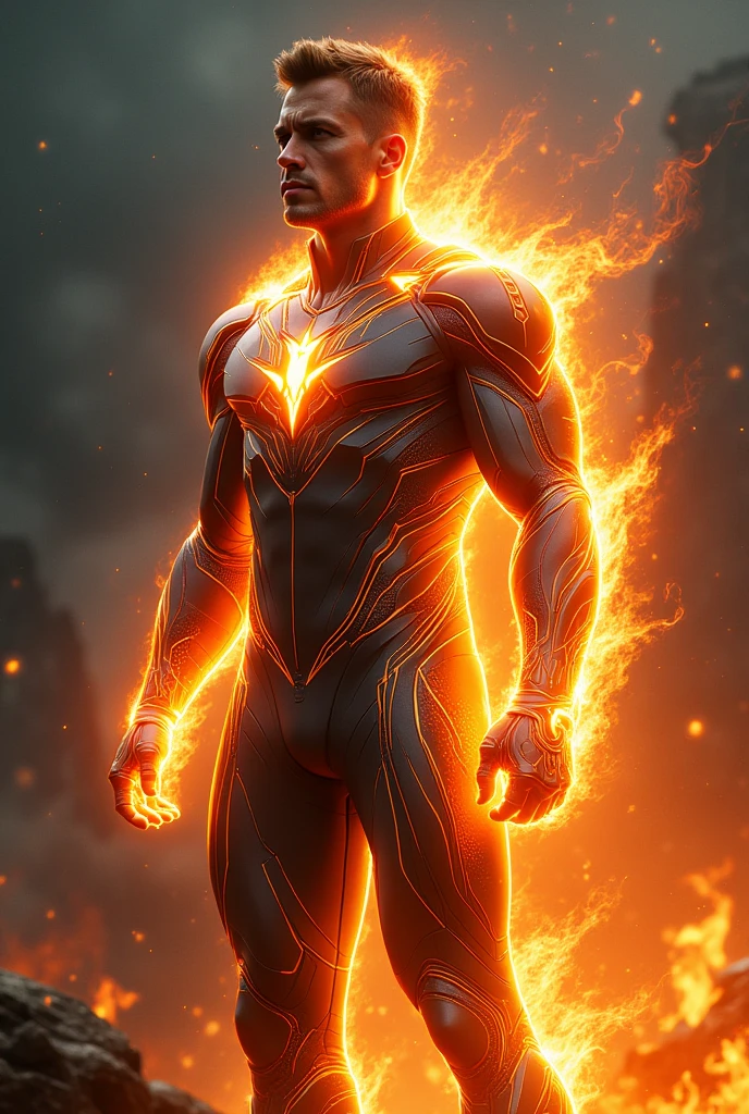 Eternal flame superhero suit