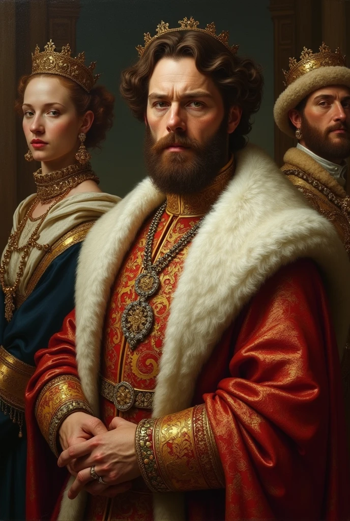Paintings or illustrations of ancient bourgeois or merchants.
