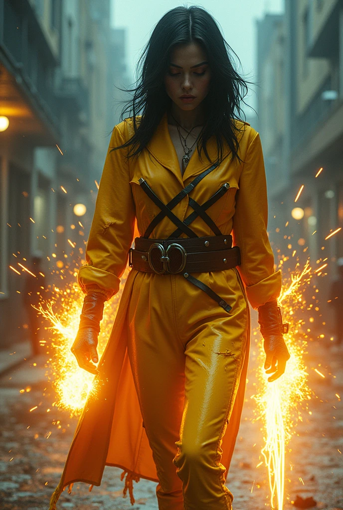 Rain, fragments, particles blender
Actor female Phoenix Akira kaneda's cyclops creepy monstrous scary as Phoenix Energy blast of futuristic nanopunk viking traje viking Year 2099s from X-Men's filmed by ZackSnyder,cyclops dress traje semi rasgado , fighting against thugs X-men Full body , traje rasgado semi Pearl yellow black neon-infused psicodélic fragments splash Snowflakes X-shaped stripes raytracing fashion Week , variant angles, captured with award-winning photography technique, cinematic, dark environment, bokeh, grainy, urban-xmen setting, blurry, IMAx, filmed with Kodak portrait 400, 200mm, f2.8, high resolution, teal filter.Adicione efeitos com chuva, e. Novas cores e trajes diferente em cenas imagens feita, atraente sexy traje curto