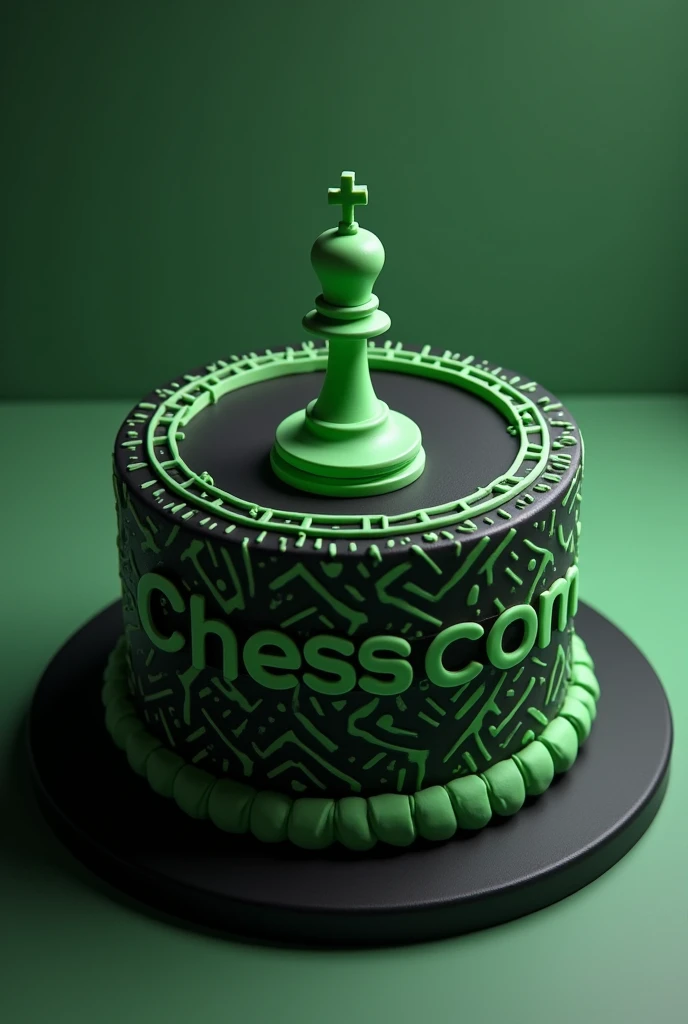 Chess.com green and black inspired birthday cake realistic