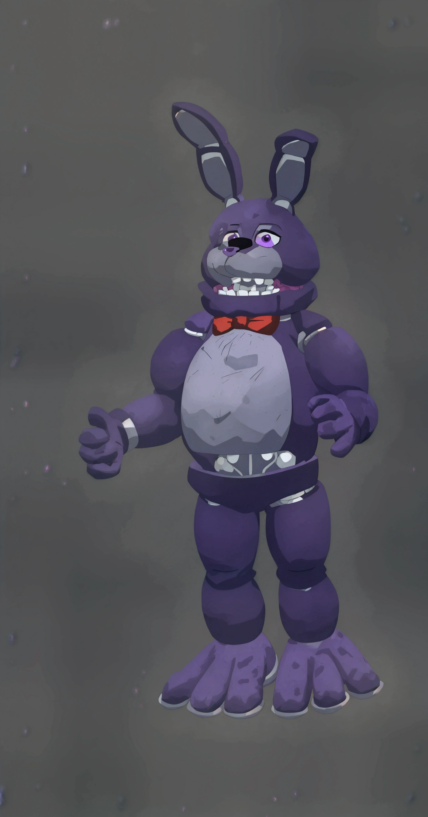 A creepy purple rabbit animatronic (BONNIE FROM FNAF)