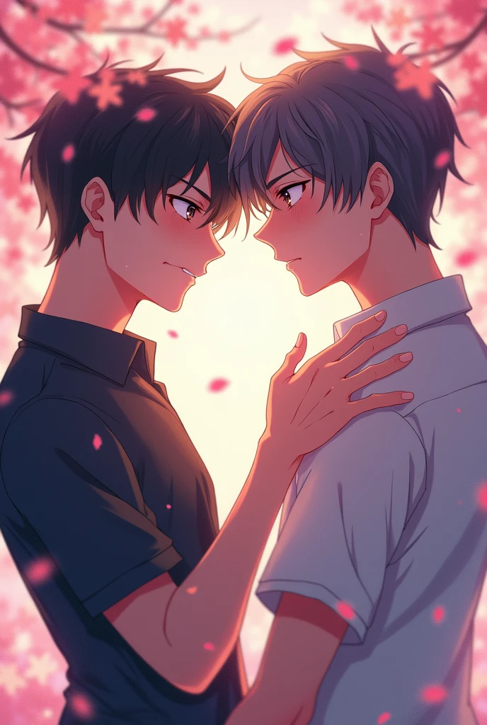 Create a bl anime story with pictures. 
