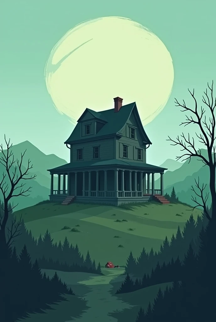 Easy scenery with simple horror house