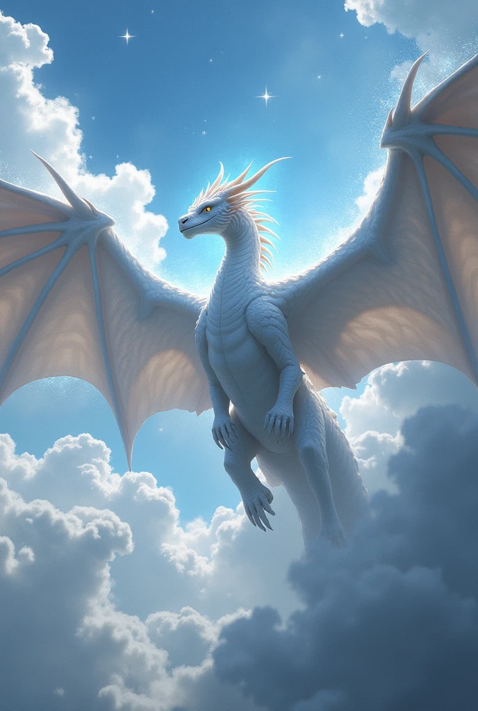 This white dragon flapped its wings of more than ten meters and flew out. Her dragon wings were like two dark clouds covering the sky, and the wings shone with light like a sea of stars, like magical stars, exuding a shuddering terror energy.
Her gaze was extremely majestic, and the rest of the white dragons she passed lowered their heads, including the ten white dragons that were conceived yesterday, as if they were in awe.