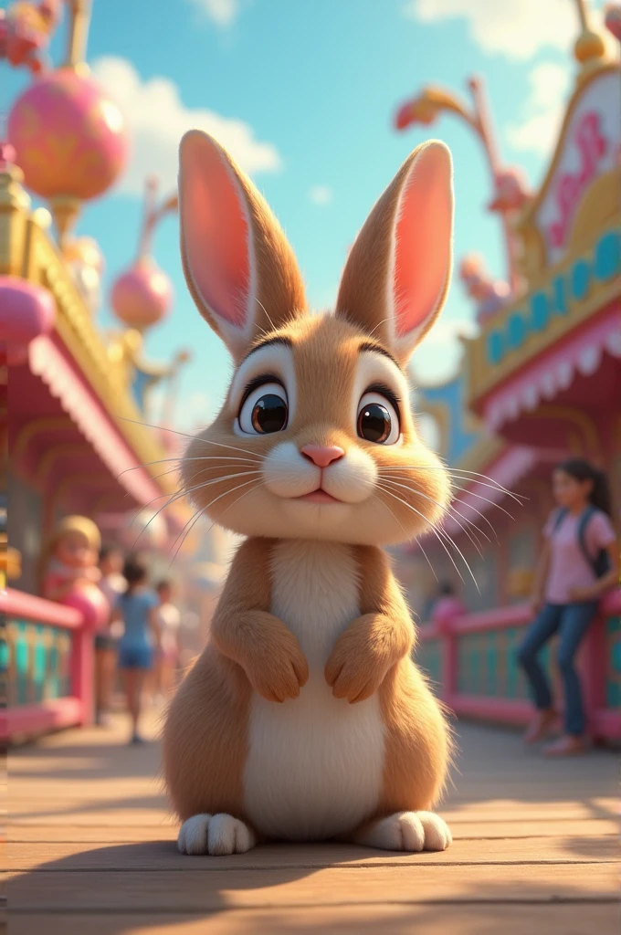 A rabbit seeing that his amusement park is missing an attraction