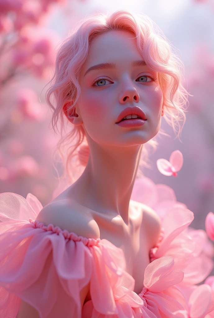 A pink woman