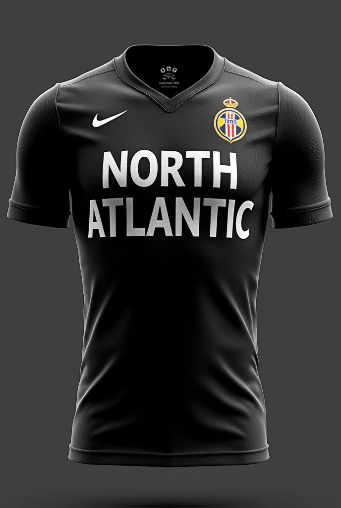 Black Brazilian football shirt with North Atlantic written on it 
