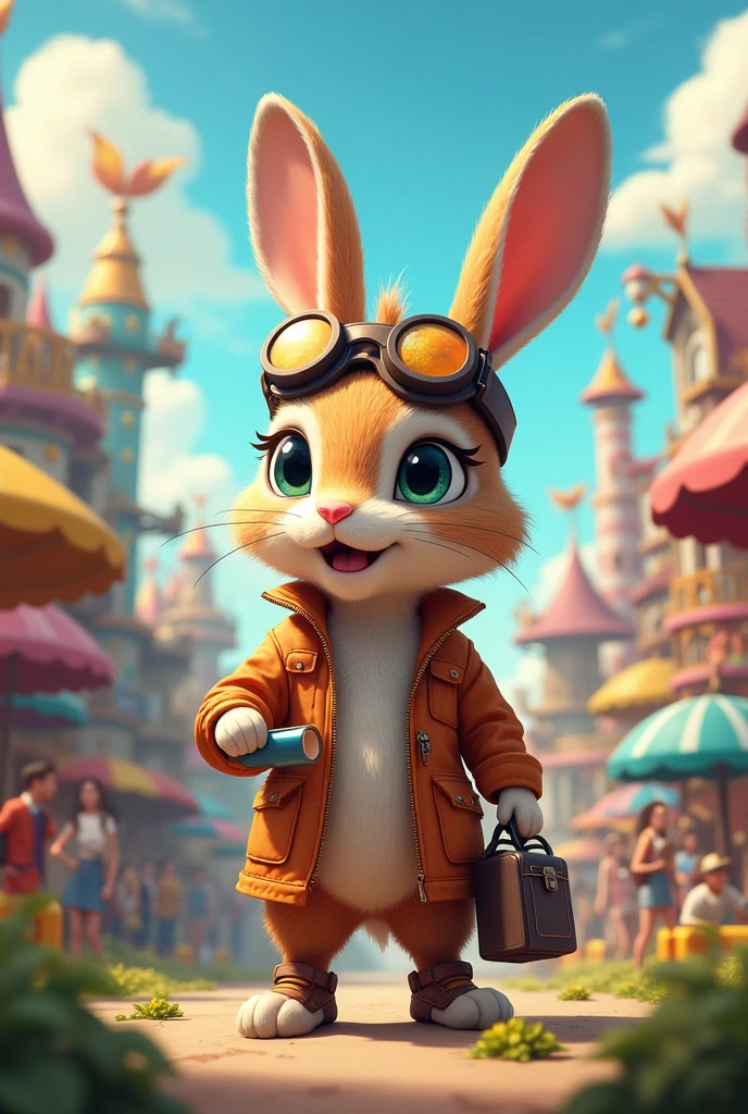 The engineer rabbit sees ideas for adding a game to the amusement park