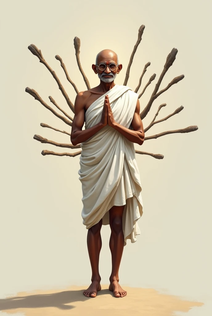 Mahatma Gandhi ji,you have sticks in you,standing