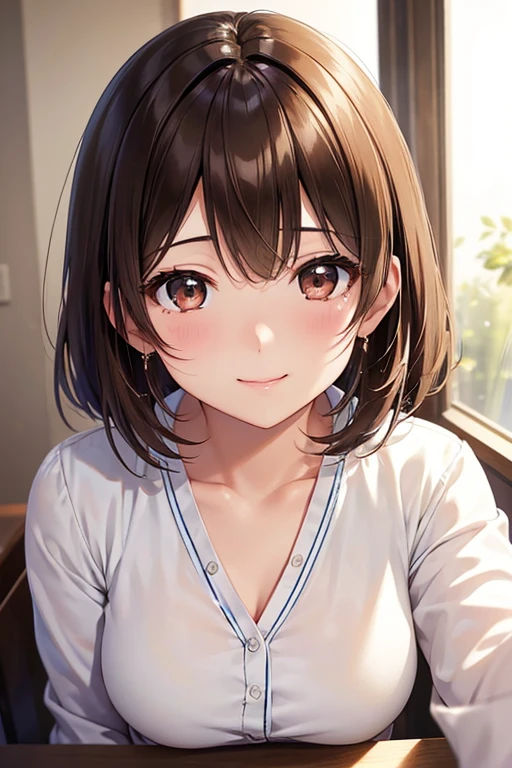 anegasaki nene、Shiny brown hair, short hair, (Beautiful brown eyes、Sparkling eyes, Fine grain)、smile、Ultra-detailed eyes、Very detailed顔, Very detailed目,
(One girl, alone, alone),, Very detailed, Soft indirect lighting, 4K, Perfect Eyes,Perfect lighting,
She's on the edge of a moonlit pool. She is wearing a dark red sleeveless pleated dress, Black belt and jewels, Casual loose dress with choker. Dramatically light the scene. Detailed Images. Dedication to the arts. Creative Mix. Artwork. Red lipstick