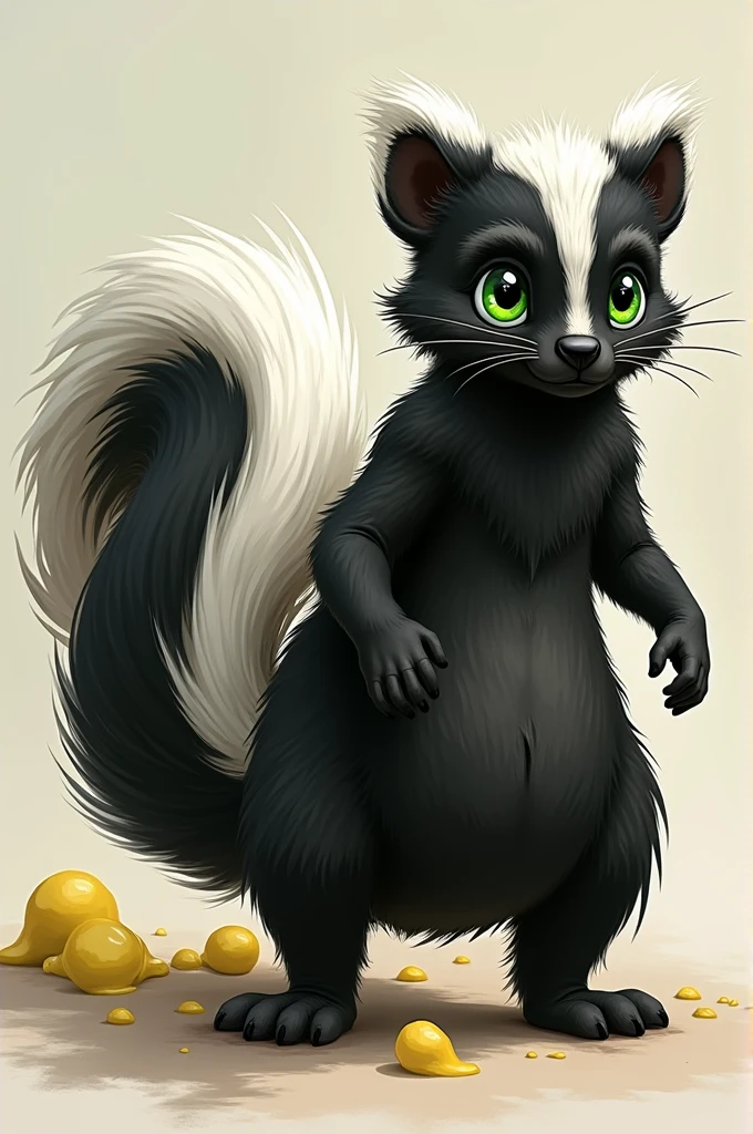 HD graphics，Detailed and realistic，high detal，high qulity，photo-realistic，photorealistic eye，Detailed paws，Masterpiece artwork，top-quality，32k，hyper HD, (((black and white skunk, huge butt, huge anus, donut shaped anus, green eyes, black and white hair, skunk pattern, yellow farts))), rear view, ((((spreading butt, spreading buttcheecks, spreading anus, duo, face in ass, anal, rimming, farting, face farting, facesitting, fart fetish, yellow farts)))