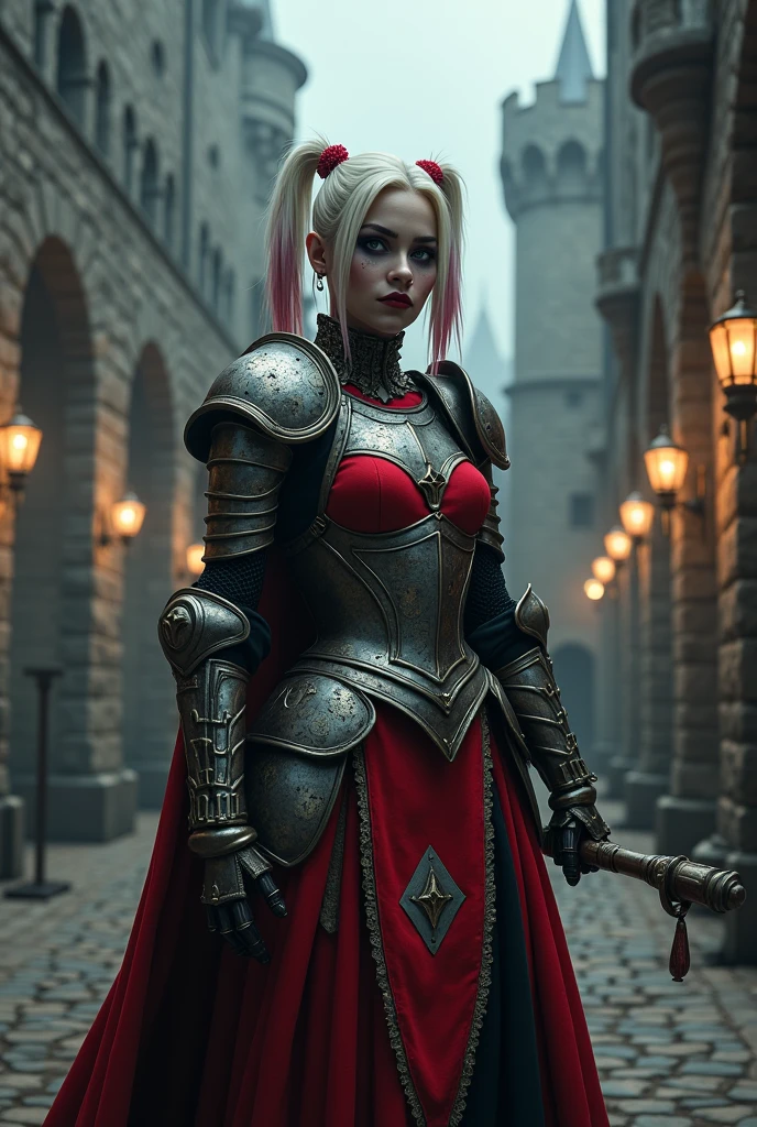 Harley quin in medieval armor