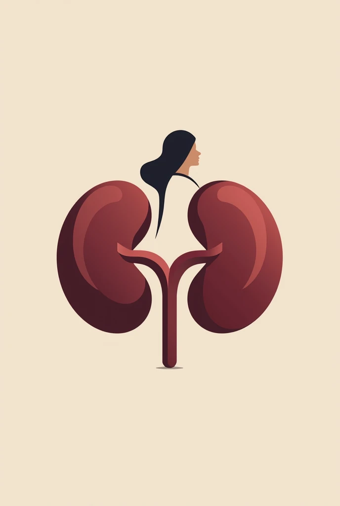 Create a logo for a urology clinic with the name Uroclin, with the symbol of the kidneys. Use a color palette, maroon, beige and black. With a patient in the background.