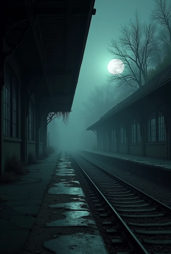abandoned dark train station horizontal 
