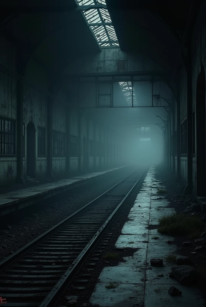 abandoned dark train station horizontal