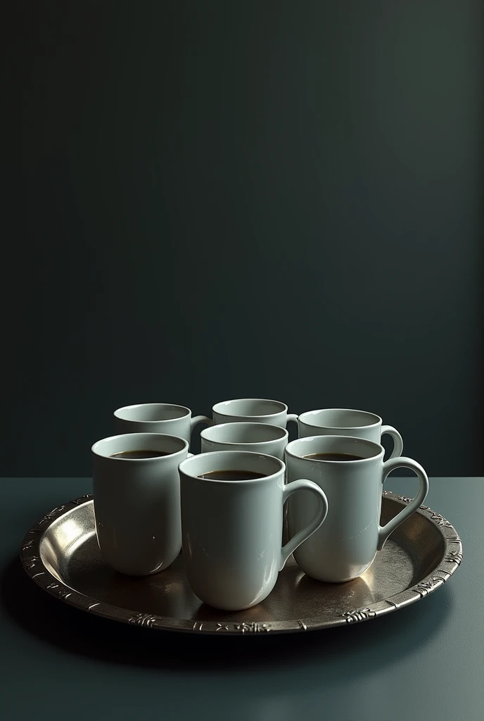 A tray with several cups. One of the cups has poison in it