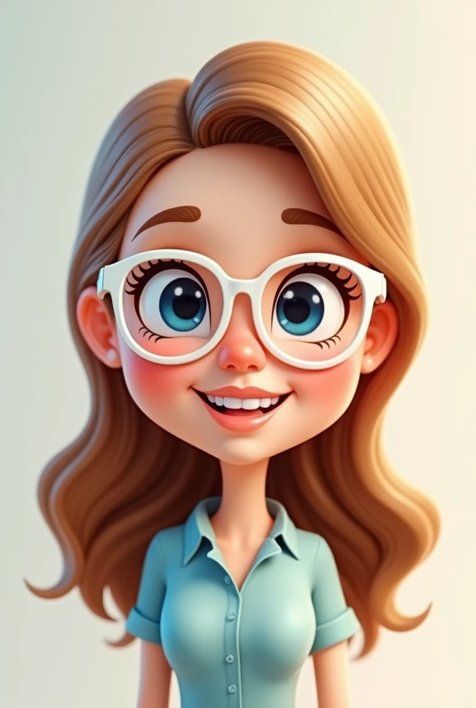 Create three bitmoji style dolls.
The characters are three happy and smiling teachers. the first teacher is white, has blue eyes, wears white-framed prescription glasses, has long hair, Blonde and smooth. It's very delicate. the second teacher is white, has medium hair, in dark brown color, wears glasses, has brown eyes and is very elegant. the third teacher is very white, looks like a porcelain doll, with medium hair, brown with and wavy with some curls. She is sweet., sweet and laid-back and has brown eyes.