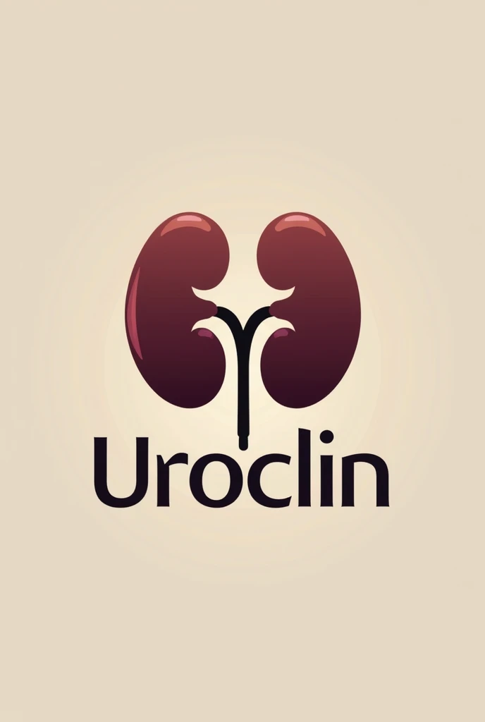 Create a logo for a urology clinic with the name Uroclin and the kidney symbol. Use a color palette, maroon, beige and black. Place a patient in the background.
