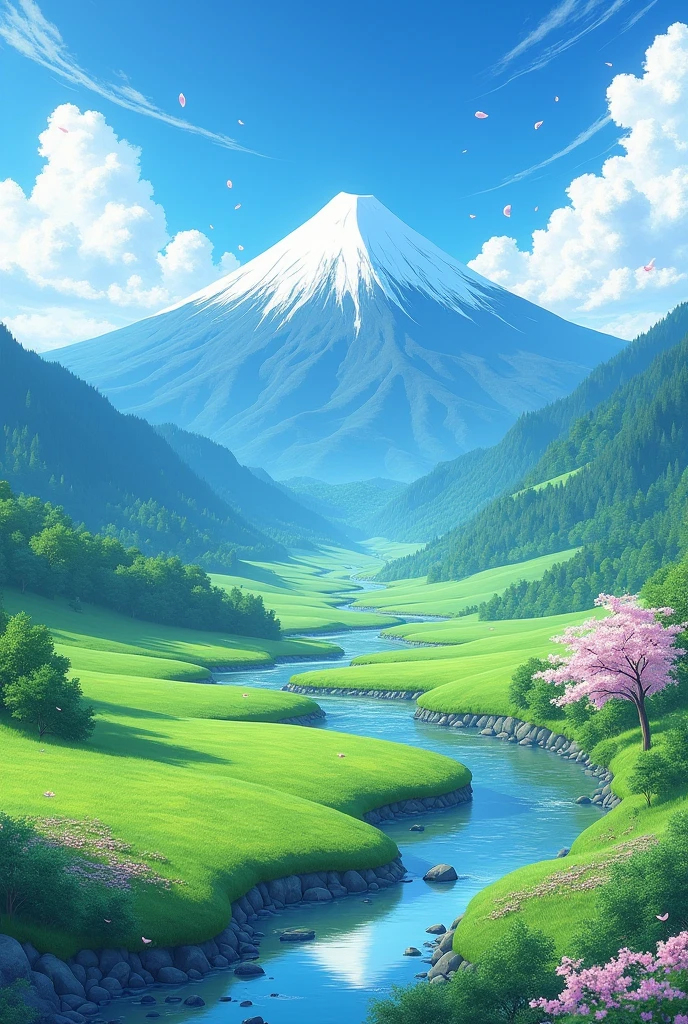 anime ladscape, nature, japan