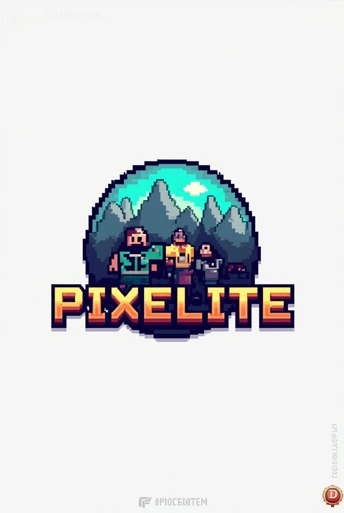 Logo d'un serveur de jeux vidéo communautaire avec écrit Pixelite