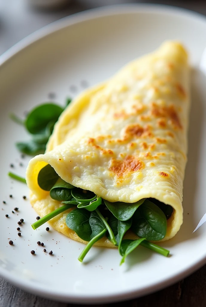  egg white omelette with spinach.
