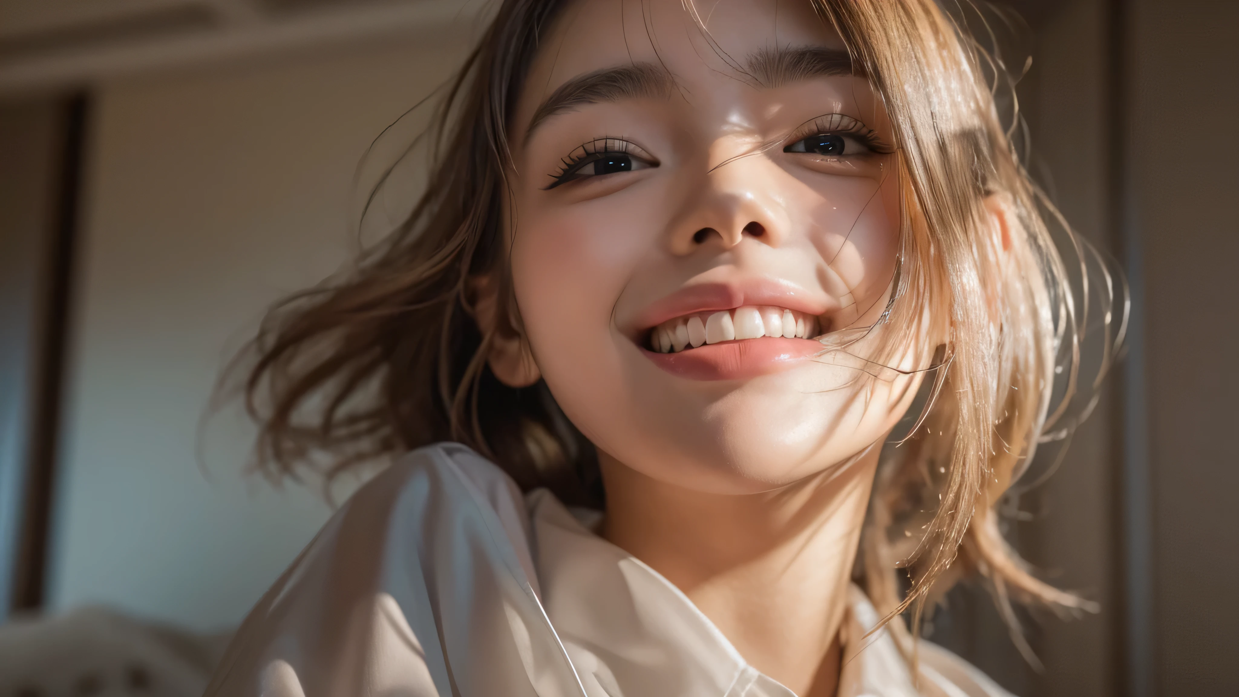 (shot from below:1.4),(1 slim high school girl,Summer uniform,who loves me,feminine,small breasts,Side_low_ponytail_hair,Side_bangs,symmetry eyes),BREAK,(loving me,kissing me:1.4),(opened mouth:1.7),(looking happy with me:1.6),(in my bed),BREAK,8k,realistic photo style,Photorealism, photorealistic, hyperrealistic,highest picture quality, high res, best quality,cinematic, intricate details,Ultra Fine details, real light and shadow,shot from movie, professional color grading,sharp focus, film grain,high dynamic range, allure, highest detailed skin texture