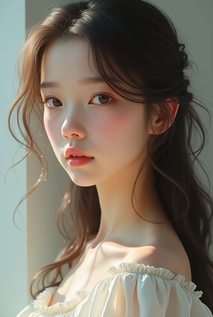 Create an image of a young girl with a beautiful profile