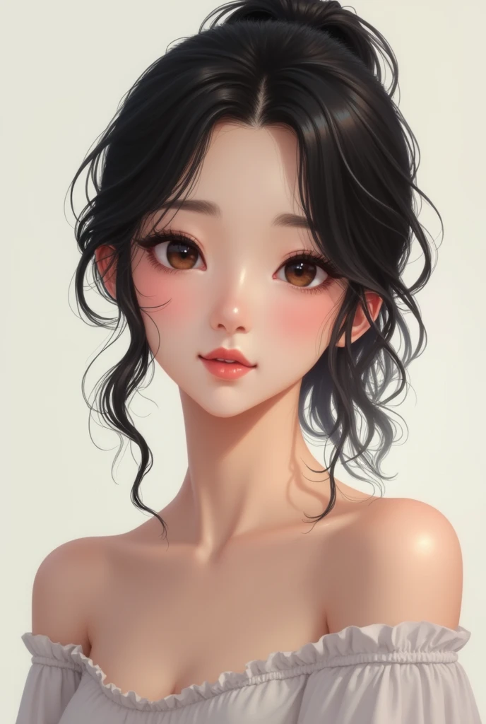 Browsing Caution,masterpiece,Highest quality,My name is Izumi Sakai,vocalist,Quiet Smile,Asian,(2:1.2),Lady,good looking,(ebony hair:1.4),Small Head,Medium Hair,Hair between the eyes,slim chin,(ponytail:1.4)soft lip, adjust the shape of the cheeks,signal eye,Natural Makeup,The body is slim,Beauty,whole body