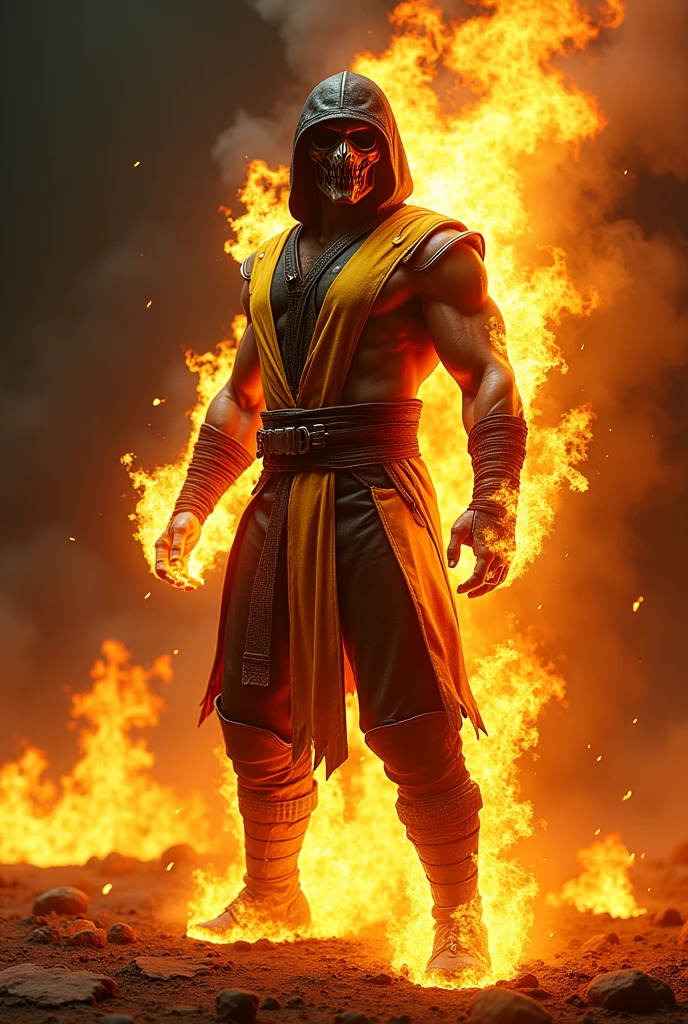 Scorpion mortal Kombat flame on