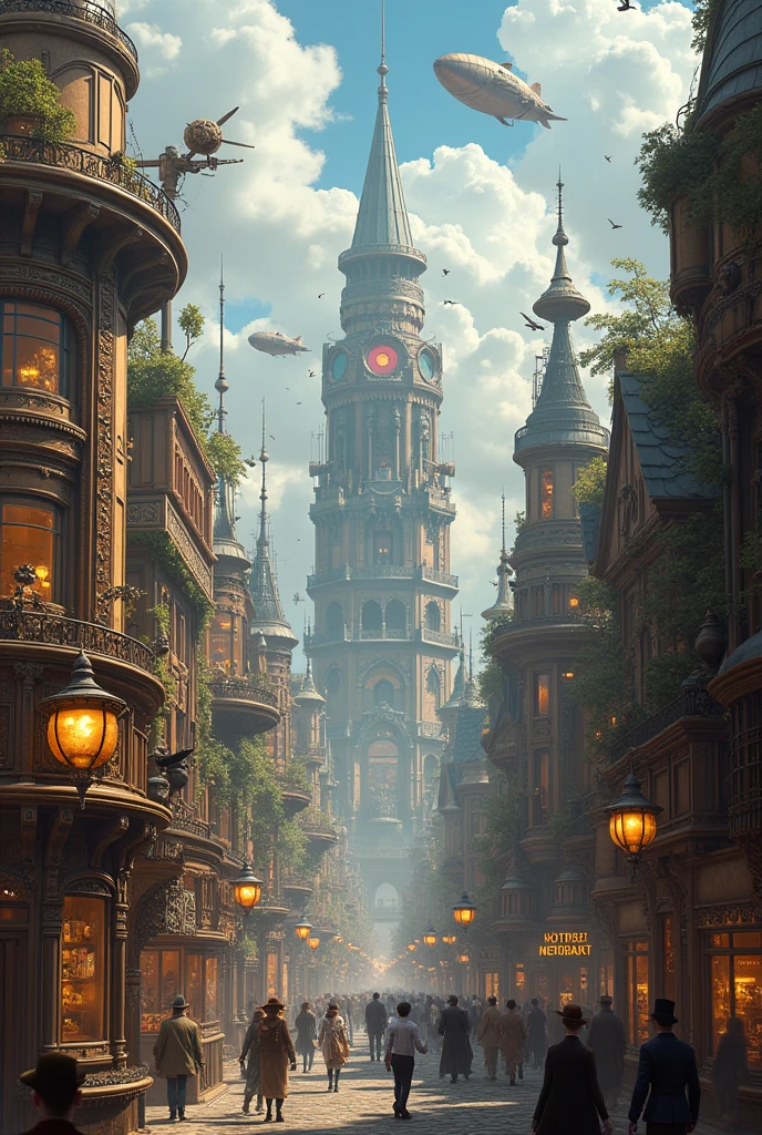 fantasy steampunk city