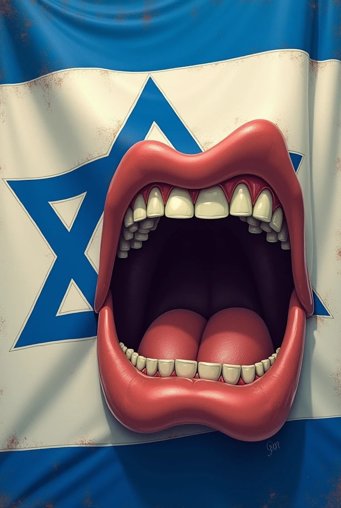written on the Israeli flag the big mouths are at your service