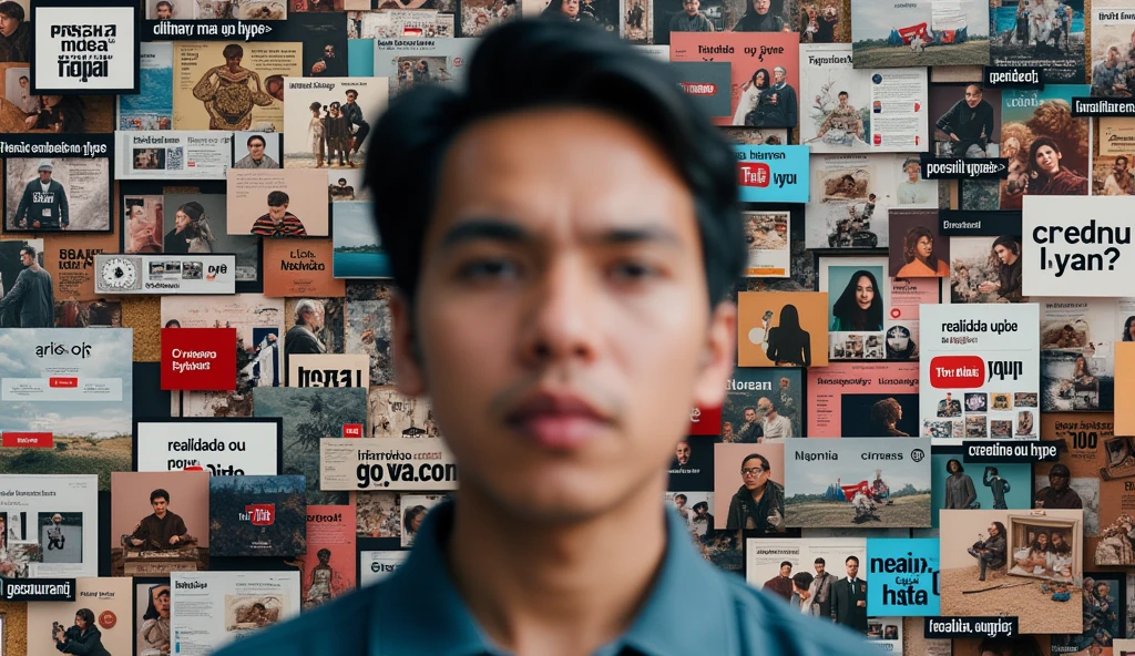 Certainly! Let’s delve into the details of the image you uploaded: The collage features various YouTube video thumbnails, with a central blurred face and multiple smaller images surrounding it. The text “Realidade ou Hype?” is boldly displayed on each thumbnail, emphasizing their AI-generated nature. Some thumbnails also include phrases like “RANK ??,” “CREATED BY AI,” and a question mark. Overall, this composition highlights the diversity and creativity of AI-generated content for platforms like YouTube. Fascinating, isn’t it? 😊